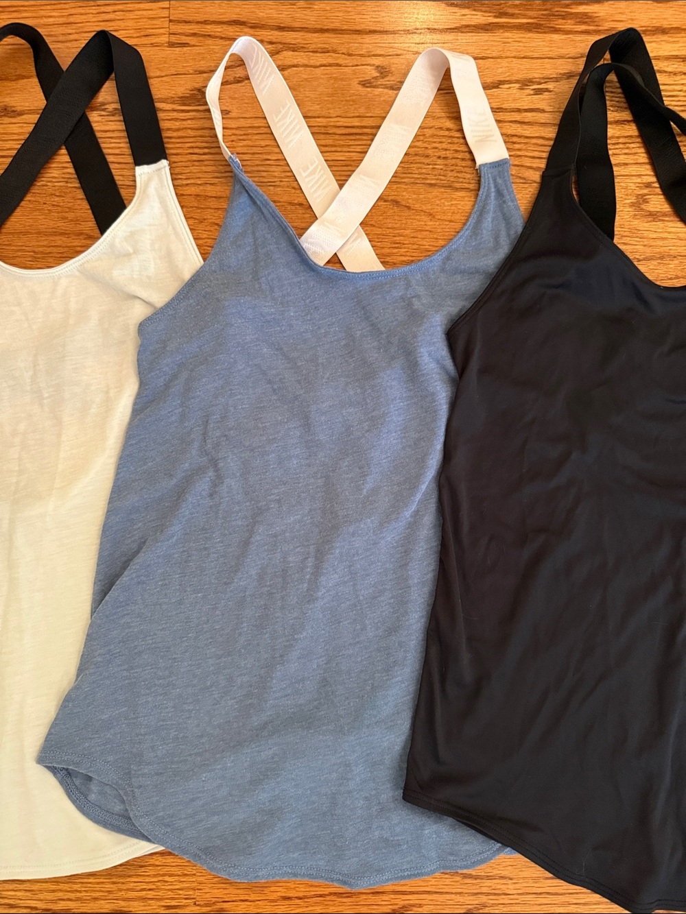 3 Nike Women’s Strappy Tank Tops – Black, Blue, White - Picture 3 of 6